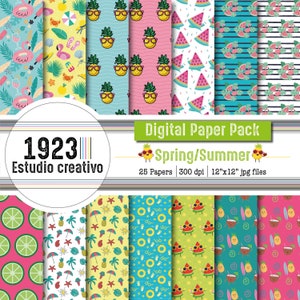 Digital paper Spring Summer, spring digital paper, summer, beach, Caribbean, beach.