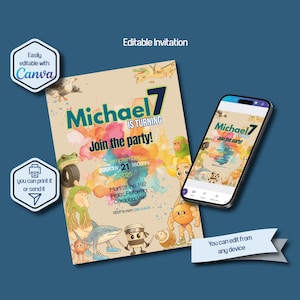 Brainrot-Geburtstagseinladung | Lustige Meme-Party-Einladung | Bearbeitbare Canva-Vorlage | Digitaler Download, druckbar für Kinder und Jugendliche | TikTok