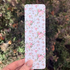 Bookmark - Blue Spring Flowers, Pastel Bookmark, Girlie, Cute Bookmark, Gift for Reader, Gifts for Book Lover, Double Sided - Shabby Chic
