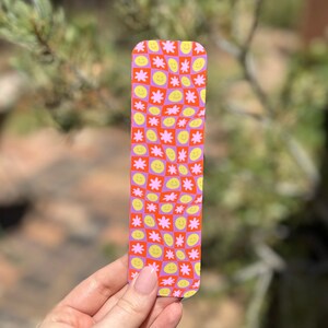 Smiley Flower Pattern Bookmark, Colorful Bookmark, Girlie, Cute, Gift for Reader, Gifts for Book Lover, Double Sided Bookmark, Happy Face