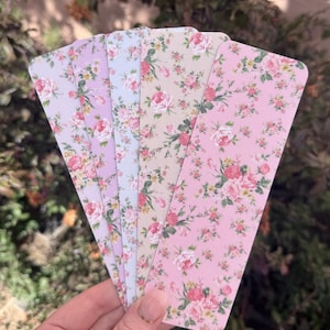 Bookmarks - Spring Flowers, Pastel Bookmark, Girlie, Cute Bookmark, Gift for Reader, Gifts for Book Lover, Double Sided - Shabby Chic