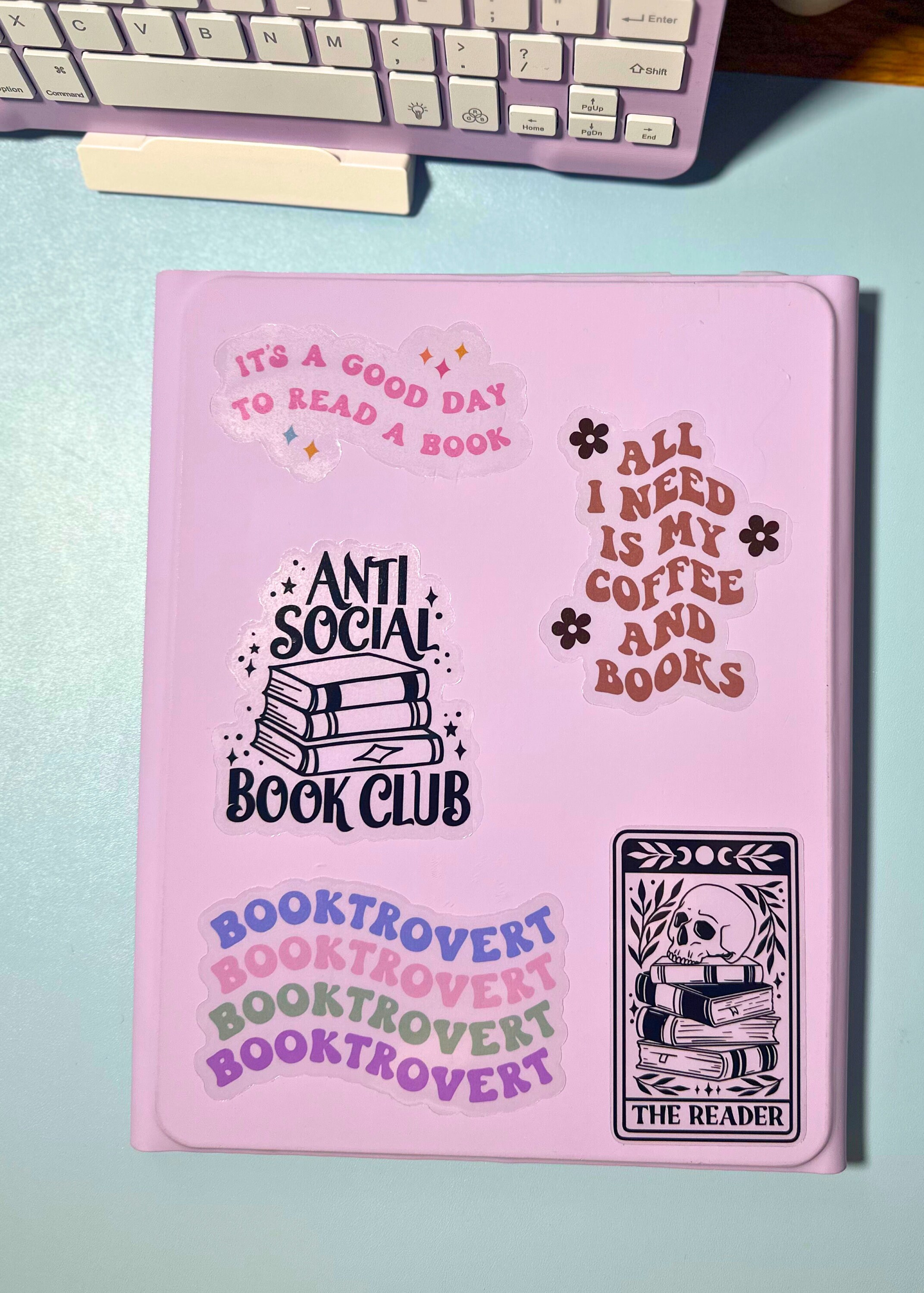 Iced Coffee Girlie Sticker, Gift for Coffee Lovers, Kindle Sticker