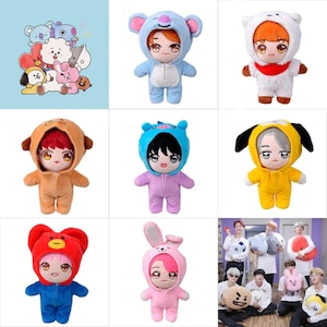 Poupées K-pop Bangtan x BT-21 avec 8 cartes photo gratuites