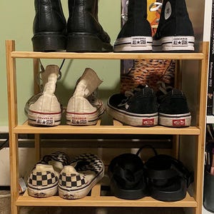 3-Tier Bamboo Shoe Rack Organizer: Stackable Entryway Storage