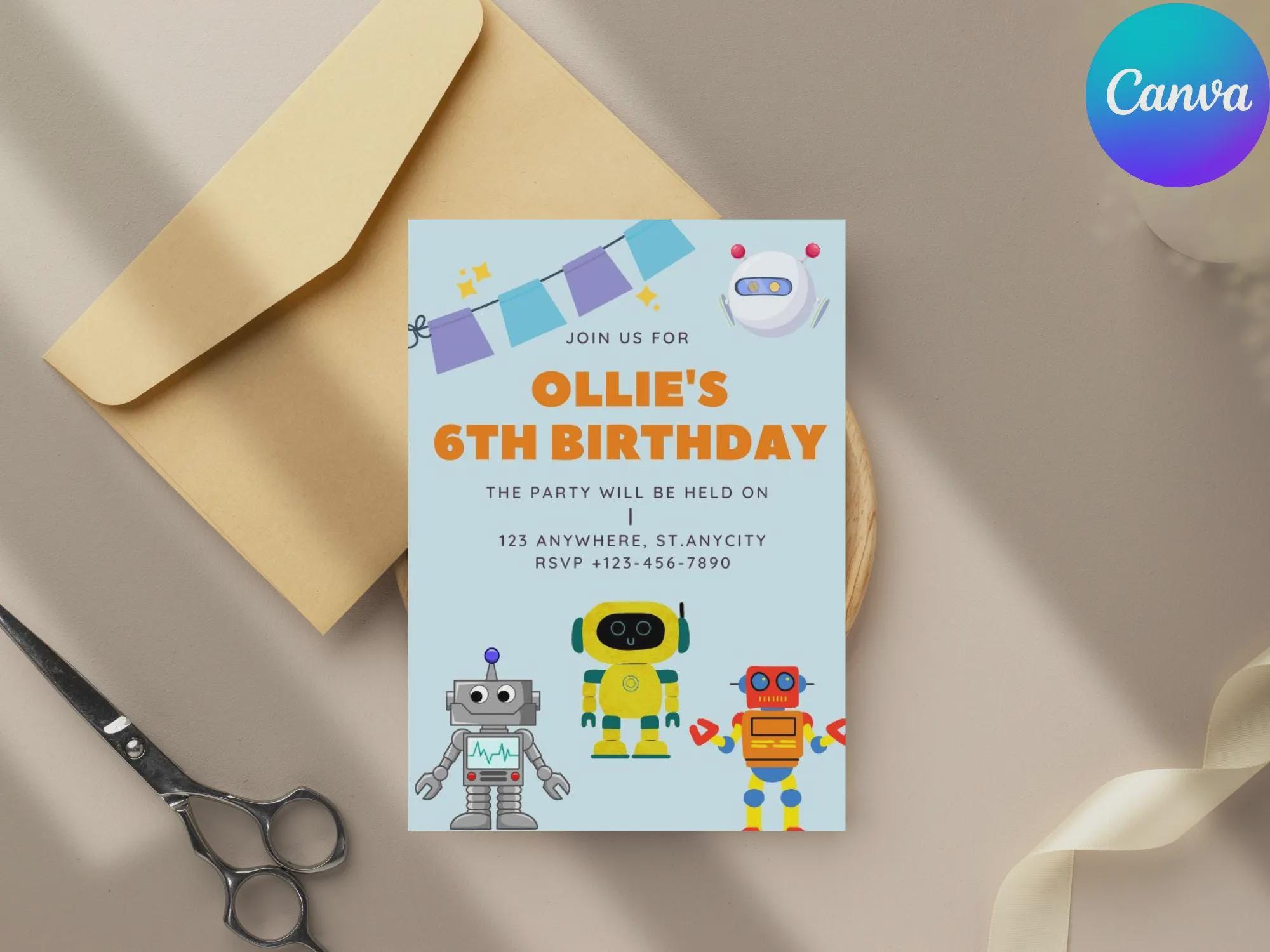 Robot Birthday Invitation, Video Game Astro Party (digital Download) - Etsy
