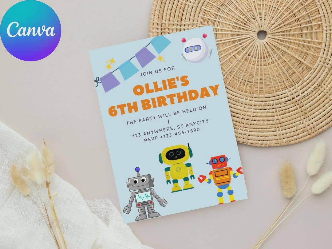 Robot Birthday Invitation, Video Game Astro Party (digital Download) - Etsy