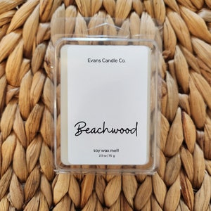 Beachwood  - Handcrafted Soy Wax Melt, Wax Melts for Warmers, Strong Scent Throw, Gifts