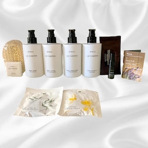 Luxury Spa Gift Set | Byredo Le Chemin Collection: Hotel Lotion, Body Wash, Shampoo, Conditioner | Full Bath & Body Bundle | Gift for Her