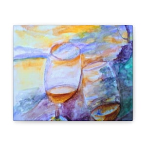 Abstract Wine Glasses Canvas Art: Vibrant Home Decor, Gift for Wine Lovers