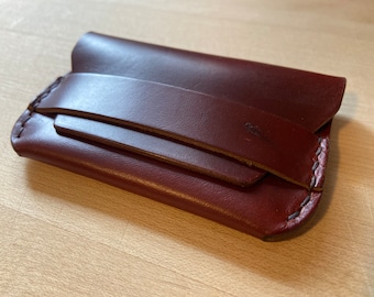 Cartera para tarjetas con solapa Horween Chromexcel