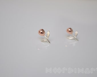 Mignonnes Boucles d'oreilles 'Tulipe' en Argent Sterling et Plaqué Or Rose - Style Minimaliste - Idée Cadeau Unique