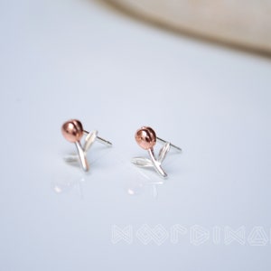 Mignonnes Boucles d'oreilles 'Tulipe' en Argent Sterling et Plaqué Or Rose Style Minimaliste Idée Cadeau Unique image 6