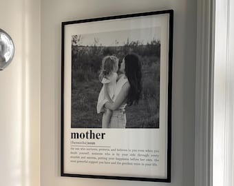 Personalisiertes Muttertagsgeschenk, Benutzerdefinierte Foto-Definitionsgeschenk für Mama, Erstes Muttertagsgeschenk, Geburtstagsgeschenk für Mama, Benutzerdefinierte Wandkunst für Mama