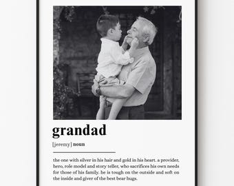 PERSONALISED GRANDAD DEFINITION Print, Wall Art Print, Grandpa Gift, Granddad Print, Quote Print, Custom Photo Gift, Definition Print