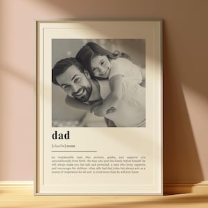 PERSONALISED DAD DEFINITION Print, Gift for Dad, Wall Art Print, Custom Dad Gift, Photo Definition Print, Custom Gift With Photo, Dad Print