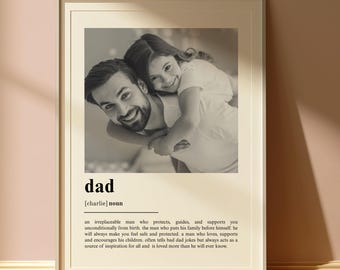 Impression personnalisée papa définition, cadeau pour papa, impression d'art mural, cadeau personnalisé papa, impression photo définition, cadeau personnalisé avec photo, impression papa