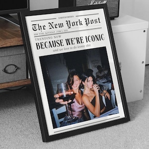 Custom Newspaper Print, Custom Friendship Wall Art, Roommate gift, Personalized Gift for Best friend, Gift for Bestie, Best Friend Gift,