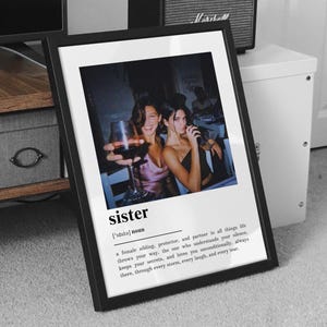 PERSONALIZED SISTER BIRTHDAY Gift, Gift for Sister, Wall Art Print, Custom Sister Gift Custom Gift With Photo, Custom Photo Definition Print