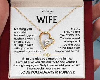 Personalized Jewelry Gift For Her, To My Wife Necklace With Message Card, Wife Gift From Husband, Anniversary Gift for Wife, Birthday Gift