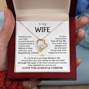 Personalized Jewelry Gift For Her, To My Wife Necklace With Message Card, Wife Gift From Husband, Anniversary Gift for Wife Christmas gift