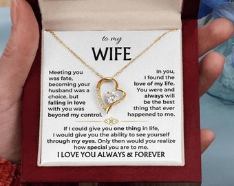 Personalized Jewelry Gift For Her, To My Wife Necklace With Message Card, Wife Gift From Husband, Anniversary Gift for Wife Christmas gift