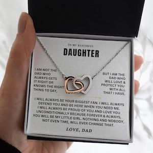 Regalo per figlia, regalo dalla madre, regalo di compleanno per figlia, gioielli sentimentali per figlia, collana con ciondolo a cuore, collana per mia figlia