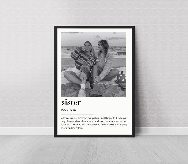 Personalized Sister Definition Print, Custom Sister Gift, Birthday Gift ...