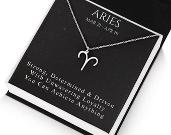 Zodiac Sign Necklace: Stainless Steel Constellation Pendant with Keepsake Card