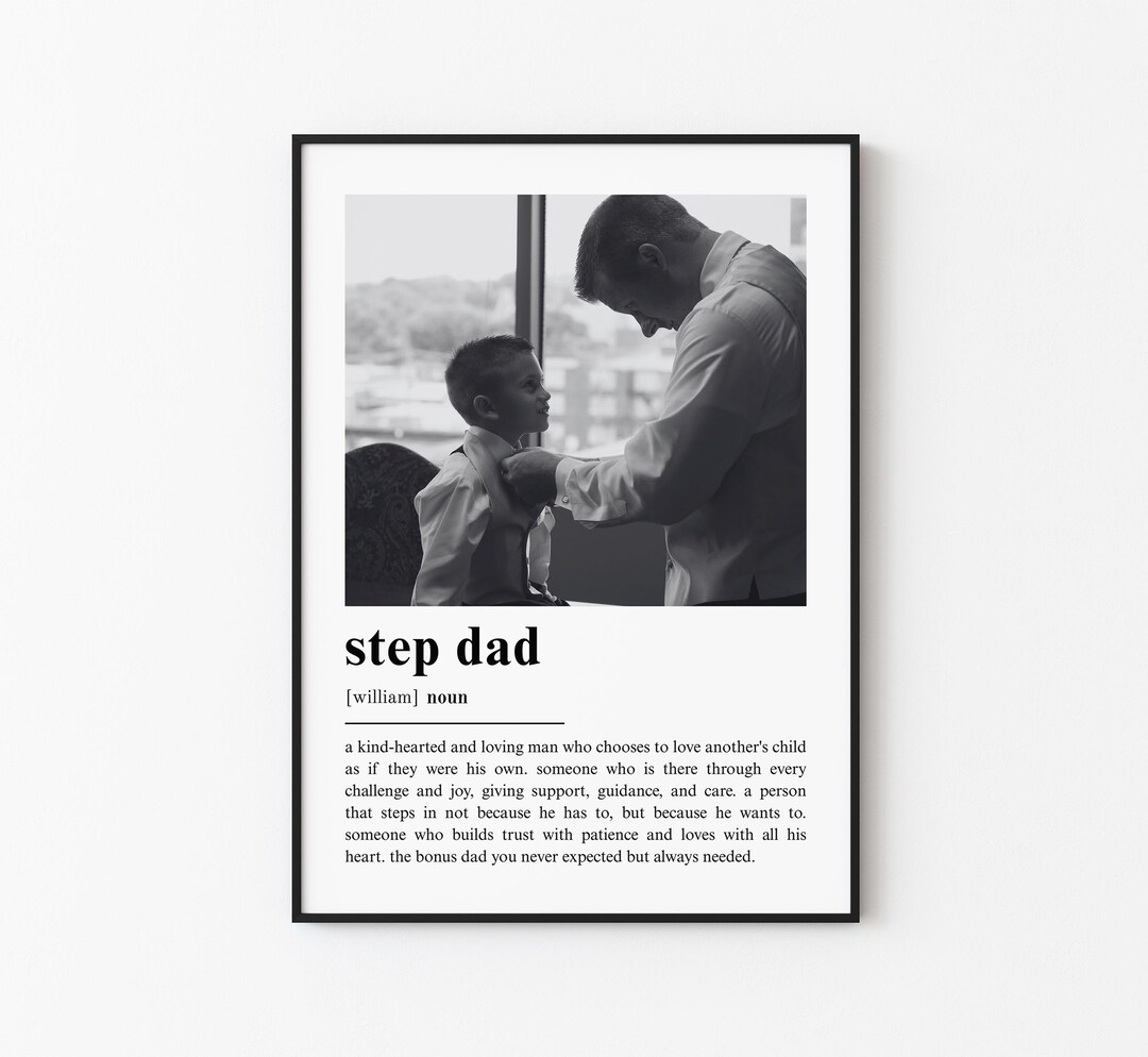 Step Dad Definition PERSONALISED STEP DAD Definition Print, Wall Art Print, Step Dad Gift ...