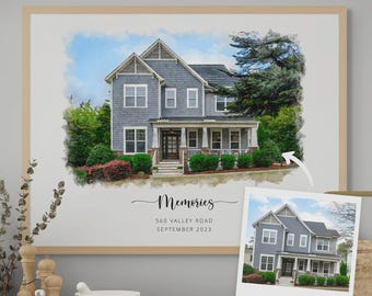 New House Gift, Realtor Closing Gift, Custom House Portrait, Christmas Gift, Housewarming Gift, Home Gift Idea, Watercolor Home Portrait