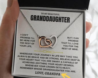 Granddaughter Necklace, To My Granddaughter Necklace Gift from Grandpa Grandma Nana, Personalized Birthday Gift From Grandmother Grandfather