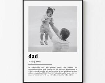 Dad Gifts, PERSONALIZED DAD DEFINITION Print, New Dad Gift, Wall Art Print, Definition Photo Print, Fathers Day Gift, Custom Gift for Dad