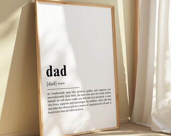 Stampa "DAD DEFINITION", regalo per papà, stampa artistica da parete, regalo personalizzato per papà, stampa per papà, regalo per la festa del papà, regalo di Natale per papà, regali per neo-papà
