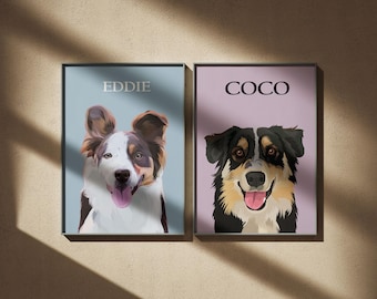 Custom Pet Portrait: Personalized Dog Art, Unique Animal Drawing