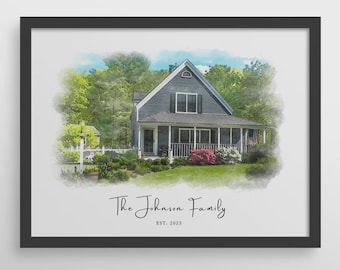 New House Gift, Realtor Closing Gift, Custom House Portrait, Christmas Gift, Housewarming Gift, Home Gift Idea, Watercolor Home Portrait