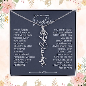 To my daughter necklace from Dad, Daughter Gift From Dad, Daughter Necklace gift, Daughter Gift Flower Name Necklace gift for daughter