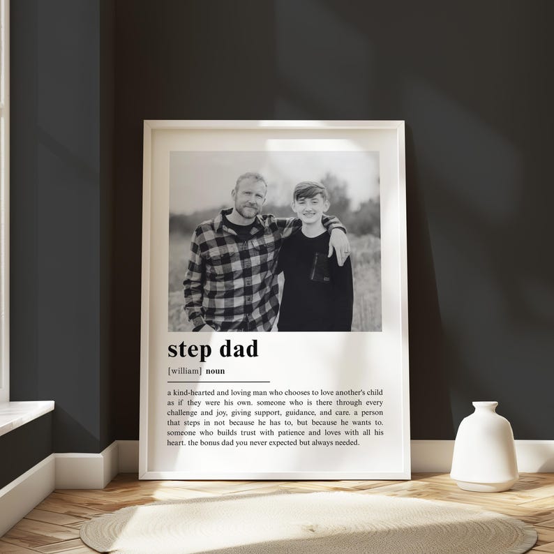 Step Dad Definition PERSONALISED STEP DAD Definition Print, Wall Art Print, Step Dad Gift ...