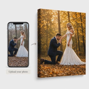 Lienzo fotográfico personalizado, foto de boda personalizada en lienzo, regalo de aniversario para parejas, cuadro con tu foto, retrato personalizado.
