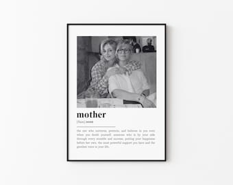 PERSONALISIERTE MUTTER DEFINITION Druck, Geschenk für Mutter, Wandkunst Druck, individuelles Muttergeschenk, Foto Definition Druck, individuelles Geschenk mit Foto