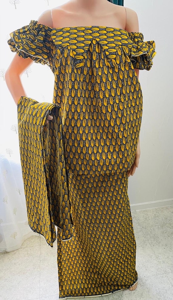 Ensemble pagne Africains Mode Popo 3 pieces taille M Etsy France