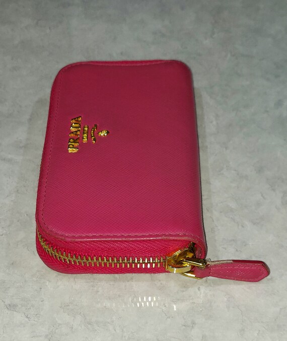 PRADA SAFFIANO LEATHER pink zip around 6 key hold… - image 5