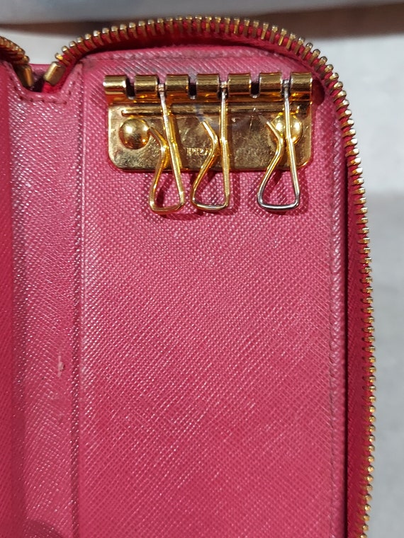 PRADA SAFFIANO LEATHER pink zip around 6 key hold… - image 7