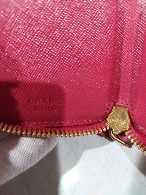 PRADA SAFFIANO LEATHER pink zip around 6 key hold… - image 9