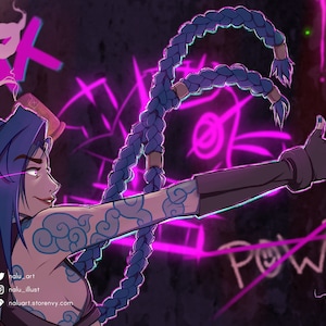 Arcane League of Legends Jinx Holographic Finish Print and Postcard