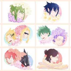 My Hero Academia Birth Flower Postcards Holographic