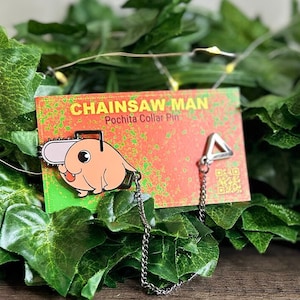 Chainsaw Man Pochita Chained Collar Enamel Pin