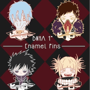 MHA Small Heroes and Villains Head Enamel Pins