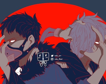 Shigaraki & Overhaul Print and Postcard