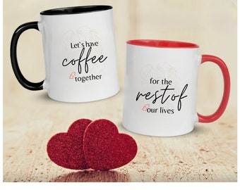 Personalized Mugs, Couples Coffee, Engagement Gift, Couple mugs, Gifts for Couple