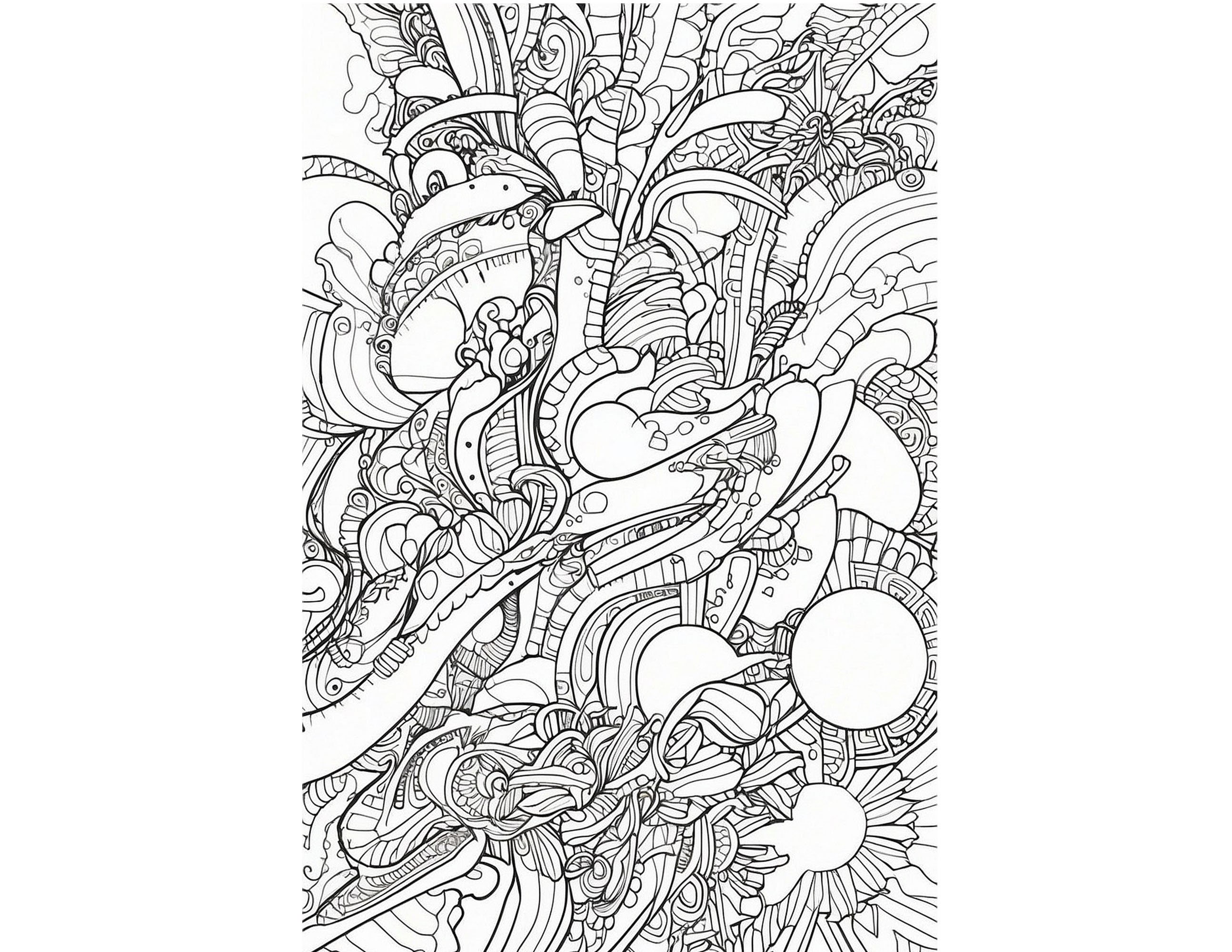 Random Design Coloring Page - Etsy